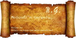 Molcsán Gergely névjegykártya